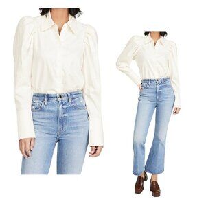 Divine Heritage Puff Sleeve Button Down Blouse, Size XS, New without tag